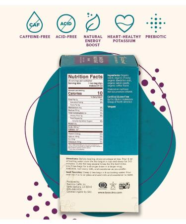 Teeccino Organic Dandelion Dark Roast Herbal Tea - Caffeine Free, 25 Bags (5.3 oz) - Buy Online on SooperMarket.com