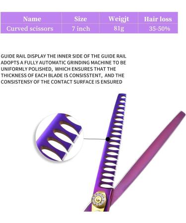 Professional Purple Dragon Pet Grooming Scissor Set - Japan 440C Stainless Steel Chunker Shear for Pet Groomers and DIY - 7.0/8.0 inch Hair Cutting Scissor + 6.75/8.0 inch Dog Shear - Buy Online on SooperMarket.com