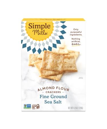 Simple Mills Almond Flour Crackers, Fine Ground Sea Salt - Gluten Free, Vegan, Healthy Snacks, 4.25 Ounce (Pack of 1) Fine Ground Sea Salt 4.25 Ounce (Pack of 1)