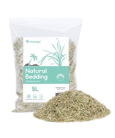 Niteangel Natural & Soft Hamster Bedding for Syrian Dwarf Hamsters Gerbils Mice Degus Bunny or Other Small-Sized Pet Digging Mix (Timothy & Coco) 5L