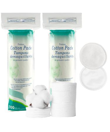 Eyxformula Cotton Rounds Makeup Remover Pads - Hypoallergenic, Lint-Free, 100% Pure Cotton Wipes - Cotton Pads for Face Cleasing, Removing Makeup, Applying Facial Toner & Nail Polish Remover (200 ct)
