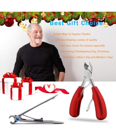 Professional Thick Toenail Clippers - Surgical Grade Stainless Steel for Ingrown Nails - Podiatrist Recommended - Large Nail Clippers for Men & Seniors - Red - Buy Online on SooperMarket.com