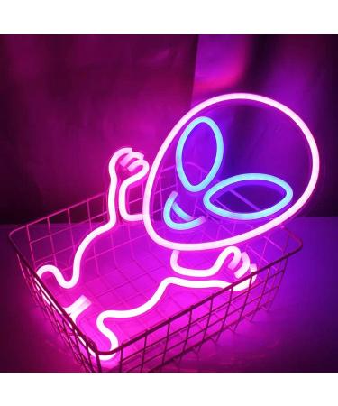 Alien Pink Neon Light | LED Astronaut Wall Art & Party Decoration | Gaming Setup & Christmas Night Light - Buy Online on SooperMarket.com