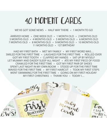 Baby Moment Cards & Keepsake Box - 40 Unisex Milestone Photo Cards & Pregnancy Markers - Boy Girl Baby Shower Set - Buy Online on SooperMarket.com