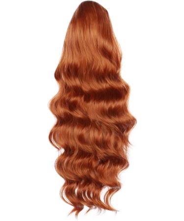 YEESHEDO Ginger Long Wavy Ponytail Hair Extension 24 Inches - Clip in Drawstring Curly Synthetic Hairpiece for Women - Buy Online on SooperMarket.com