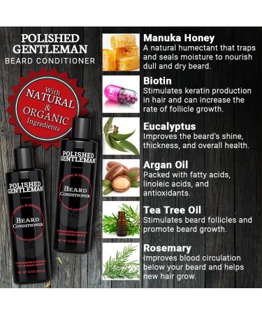 Beard Growth Kit: Shampoo, Conditioner, and Oil for Men - Biotin, Tea Tree Oil - Beard Care Set (4oz x2) - Buy Online on SooperMarket.com