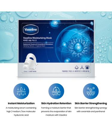 Vaseline Moisturizing Face Mask Sheet - Hydration & Skin Barrier Repair | 10 Pack Made in Korea - Buy Online on SooperMarket.com