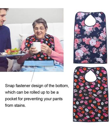 Adult Bibs 2 Pack Waterproof Mealtime Bibs Double Layer Reusable Dining Clothing Protector for Elderly Women Men 17.7" x 29.5" - Buy Online on SooperMarket.com