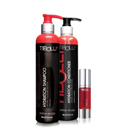 TIBOLLI Hydrating Repairing Shampoo and Conditioner Sets (10.1 Fl Oz/300ml) with Desired Hair Oil 30ml - For Damaged Hair Deep Conditioner Hair Treatment Moisture Hair with Natural Source Ingredients Gift Set