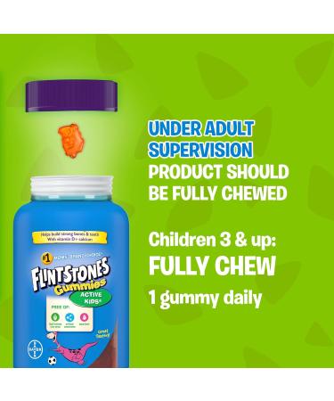 FLINTSTONES Active Kids Multivitamin Gummies - Multivitamins for Kids Kids Multivitamin Gummy with Vitamin D and Calcium Free of Artificial Sweeteners Free of Aspartame 60 Gummies - Buy Online on SooperMarket.com