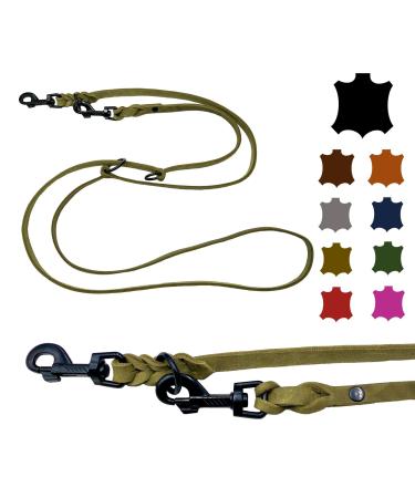 Dog liner Small dogs / large dogs black hooks 2m / 2.40m / 2.80m / 3.50m / 5m Double linen adjustable (2m x 8mm olive -green) 2m x 8mm olive -green