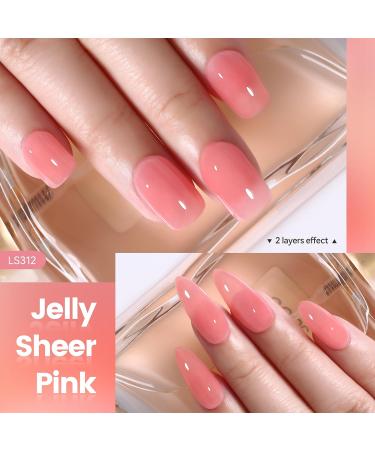 YTD Likomey Nude Gel Nail Polish Kit - 8 Colors Translucent Neutral Jelly Sheer UV Set | White Pink Glitter | 7.5ml Multicolor - Buy Online on SooperMarket.com