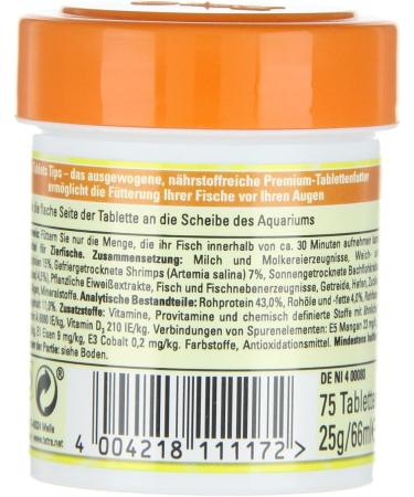 Tetra FunTips Tablets - Natural Fish Feed for Aquariums | 75 Tablets (30g) - Ideal for Fish Observation - Buy Online on SooperMarket.com