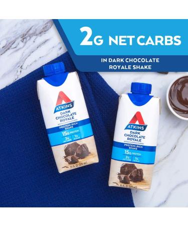 Atkins Dark Chocolate Royale Protein Shake 12 Count - Gluten Free, Keto-Friendly - Buy Online on SooperMarket.com