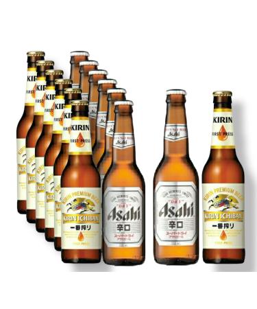 Japan Mix Package - 6 bottles each of Asahi Super Dry & 6 bottles of Kirin Ichiban Beer