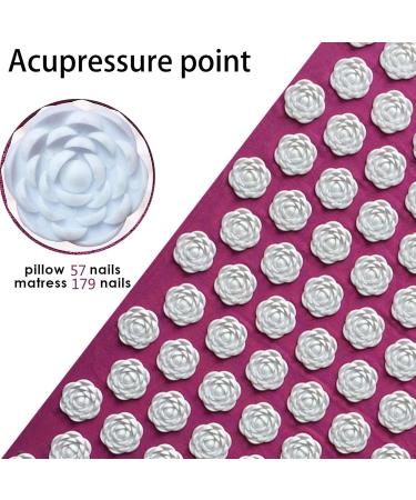 Accupuncher Mat | Portable Pressure Point Mat with Strike | Accupressure Mat and Pillow Set Promotes Relaxation & Strike for Optimal Health and Wellness Purple Two Piece Suit - Buy Online on SooperMarket.com