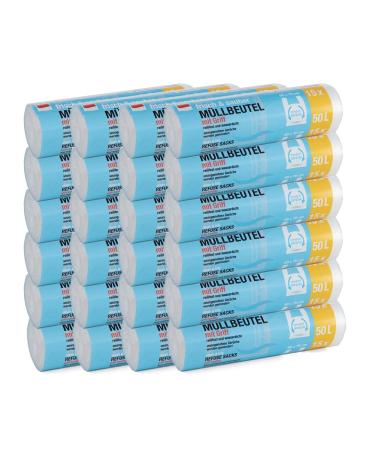 360 pieces of garbage bag Premiumline: 50 liters 24 pack size: 60 x 70 cm - particularly tear -resistant and waterproof - with a stretcher handle/handle 50 liters 360 pieces (1 Pack)