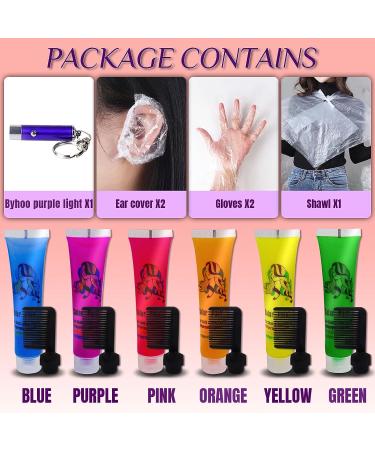 Temporary Hair Dye  Glow in the Dark Paint for Hair & Body  Super Hair Chalk for Girls  Kids Hair Dye for Party Supplies  Unique Hair Coloring Product Gifts for Kids Glow_Red_Blue_Sliver_Green_Yellow_Purple - Buy Online on SooperMarket.com