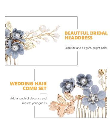 Toyvian 4pcs Rhinestone Hair Combs - Floral Bridal Headpiece with Crystals - Elegant Wedding & Evening Hair Accessories (Blue) - Buy Online on SooperMarket.com