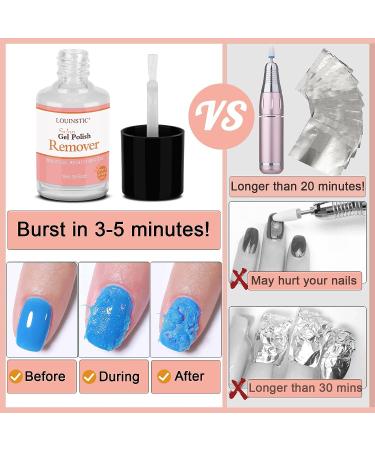 LOUINSTIC Gel Polish Remover 0.5oz - Fast & Gentle Nail Gel Remover | 3-5 Minute Removal Time - Buy Online on SooperMarket.com