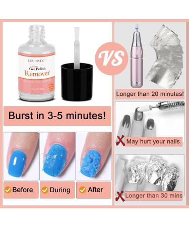 Powerful Gel Polish Remover Kit - Peel Off Latex Tape & Cuticle Oil | No Soaking or Wrapping Needed for Shellac Nails - Buy Online on SooperMarket.com