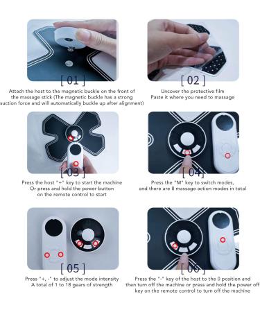 Kenanlan Belly Massage Patch - Portable Waist & Cervical Massage Stickers with Adjustable Modes | International Shipping - Buy Online on SooperMarket.com