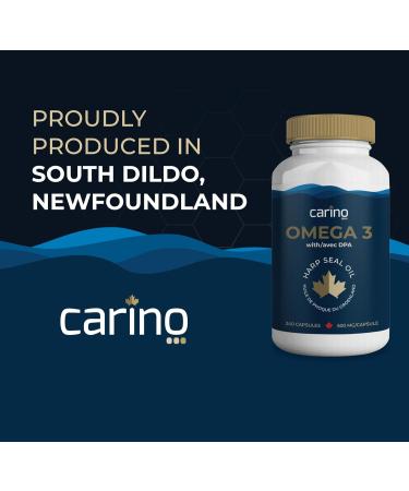 Carino Omega 3 Harp Seal Oil Capsules - DHA EPA & DPA - Superior Source of Omega-3 - Highly Digestible & Bioavailable - Better Results & No Fishy Burps - Pure & Natural - Sustainably Sourced - Product of Canada - Buy Online on SooperMarket.com