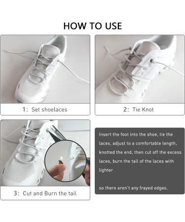 NDTEZUGT 3 Pairs Elastic Shoe Laces - Replacement Laces for On Cloud Stretch Shoes - Black, White, Gray - Buy Online on SooperMarket.com