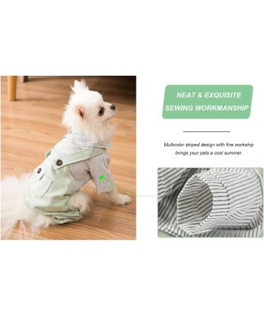 HOODDEAL Dog Striped Shirts Cozy Breathable Denim Overalls Pet Jumpsuit Cute Stretchy Puppy Christmas Costumes Outfits (XL  Green) XL Green - Buy Online on SooperMarket.com