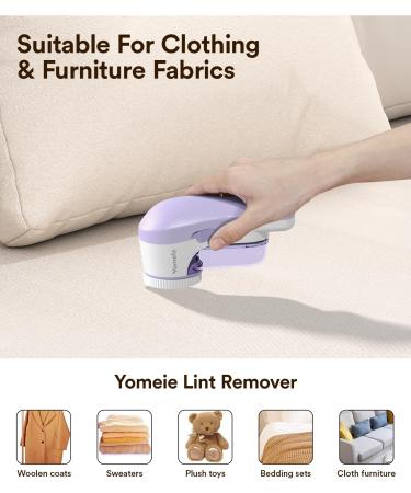 Rechargeable Fabric Shaver - Electric Lint Remover with 6-Leaf Blades for Clothes & Furniture - Purple Couch Pilling Remover - Buy Online on SooperMarket.com