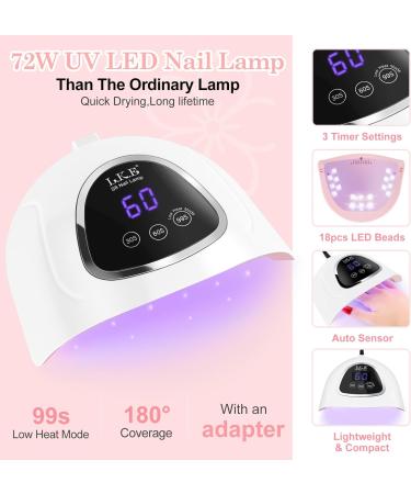 LKE Gel Nail Polish Kit | 72W UV Lamp, 6 Classic Red Colors, Glossy & Matte Top/Base Coat | Manicure DIY Gifts Set for Women - Buy Online on SooperMarket.com