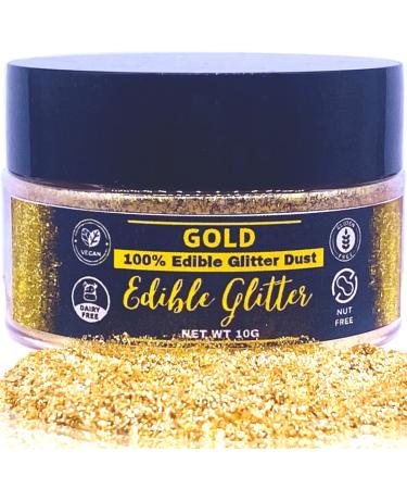 BULK-10G Edible Glitter and Gold Dust for Drinks and Cake Decorating - Vegan, Dairy-Free, 100% Food Safe - Buy Online on SooperMarket.com