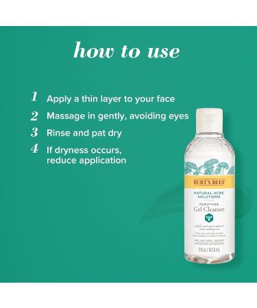 Burt's Bees Natural Acne Solutions Purifying Gel Cleanser - 5 oz - For Oily Skin - Buy Online on SooperMarket.com