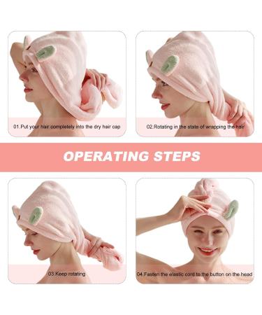 Galat e Hair Turban Set - 2 Microfiber Towel Dryers with Cute Rabbit Ears | Quick-Dry Headscarf for Long Hair - Pink & Green | Perfect for Women and Girls - Buy Online on SooperMarket.com