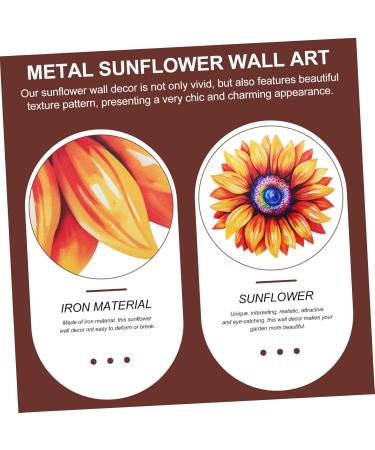 PRETYZOOM Sunflower Art Decor Iron Sunflower Hanging Ornament Sunflower Wall Decor - Buy Online on SooperMarket.com