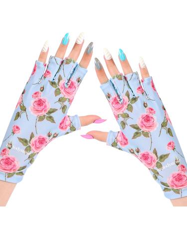 MelodySusie UV Glove for Gel Nail Lamp, Professional UPF50+ UV Protection Gloves for Manicures Elegant Queen Rose