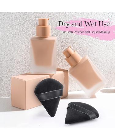 Velour Powder Puff Triangle Set for Face & Body - 6PCS Black Makeup Puffs - Buy Online on SooperMarket.com