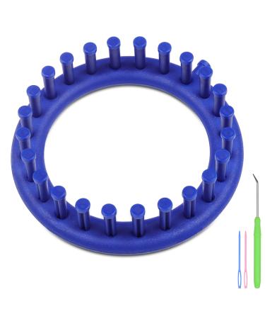 Aeelike Round Knitting Looms Set - Loom Knitting Set Includes Circle Knitting Loom  Hook and Plastic Needle - 24 Peg Sock Knitting Loom - Simple Craft Knitting DIY Kit for Beginners S - 5/13cm