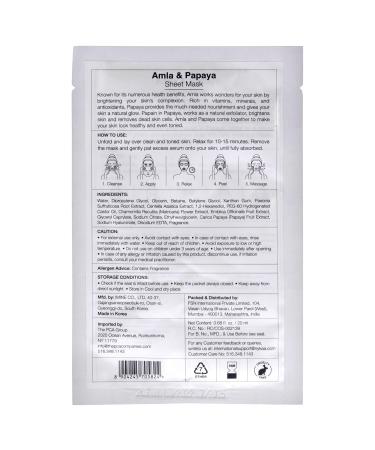 Nykaa Naturals Skin Secrets Bubble Sheet Mask - Amla & Papaya | Exfoliating Acne Scar Lightening | Pore Minimizing Face Mask - 0.67 oz - International Shipping Available - Buy Online on SooperMarket.com