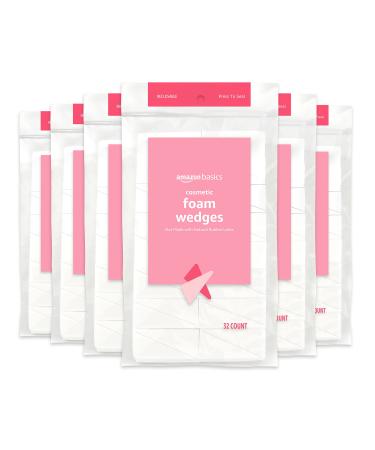 Amazon Basics Cosmetic Foam Wedges 32ct , Pack of 6 (Previously Solimo)