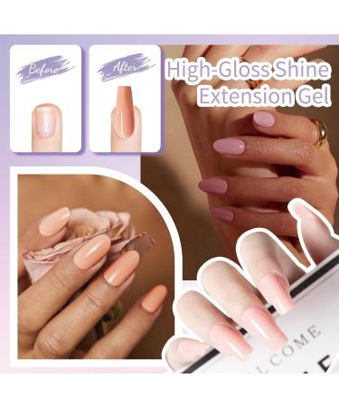 Nail Extension Gel Kit Nude Pink White 6 Colors 15ml Poly Nail Gel Nail Builder Gel Nail Enhancement Gel Set for Home DIY Nail French Manicure(Nail Poly Gel-CS) 6 Colors-NUDE - Buy Online on SooperMarket.com