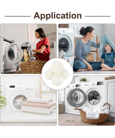 sourcing map 6 Pcs Wool Dryer Balls 2 Inches Wool Laundry Dryer Balls for Reducing Clothing Static and Wrinkles White 2" White - Buy Online on SooperMarket.com