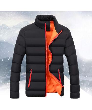 oelaio Mens Women's Heated Jacket Long Sleeve Winter Warm USB Heating Coat with Hood Windproof Down Coat for Outdoor Orange Large - Buy Online on SooperMarket.com