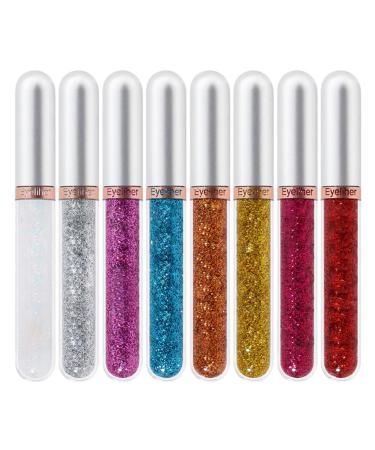 8 Colors Liquid Eyeliner Colourful Waterproof Eyeliner Cosplay Matte Eyeliner Set 2.5mL 3 Liquid Eyeliner