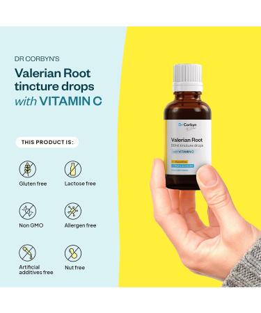 Dr Corbyn Valerian Root + Vitamin C Drops 50ml - Natural Sleep Aid with Valeriana Officinalis Tincture & Vitamin C | Alcohol-Free, UK-Made - Buy Online on SooperMarket.com