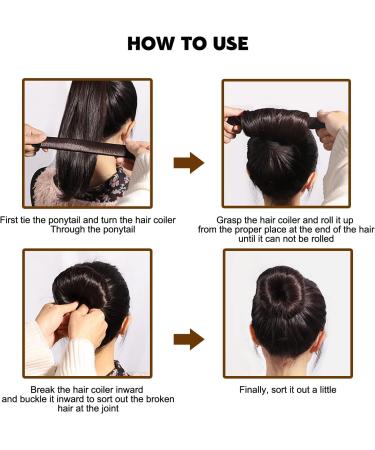 2Pcs Hair Bun Maker Set - French Twist Bun Shaper Accessories for Women & Girls - Lightweight & Portable - Red Brown - Buy Online on SooperMarket.com