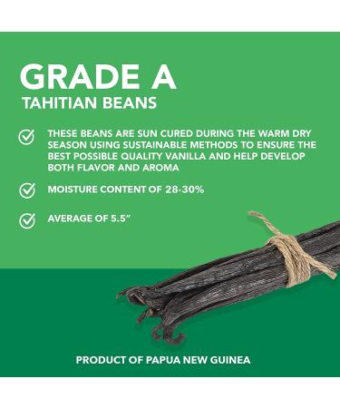 Slofoodgroup Gourmet Tahitian Vanilla Beans - Premium Grade A Pods from Papua New Guinea - 5 Count for Cooking, Baking, Ice Cream - Buy Online on SooperMarket.com
