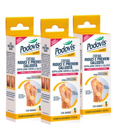 3 x podovis cream for reducing and prevention of cornea with double effect moisturizing and prevents smoothing effect with dermatologically tested pineapple - 3 bottles of 60 ml 3 x cream for reducing and preventing cornea 60 ml 180 g (1 Pack)
