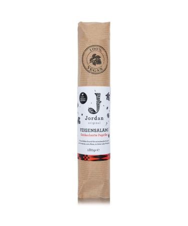 Jordan Original |Figs salami smoked peppers |180 G |100% vegan food from dried Greek figs |Without soy |Vegan healthy snacks |Meat taste is not imitated
