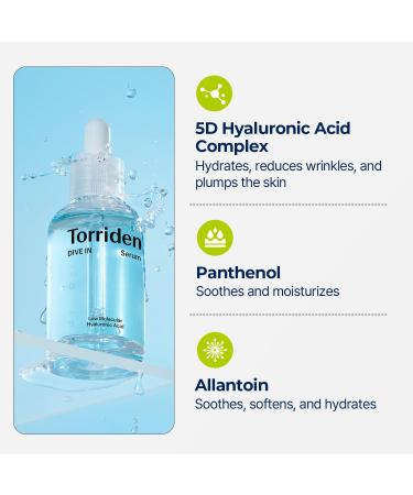 Torriden DIVE-IN Low-Molecular Hyaluronic Acid Serum | Deep Hydration for Dry Skin | Vegan & Cruelty-Free Korean Skincare | 1.69 fl oz - Buy Online on SooperMarket.com